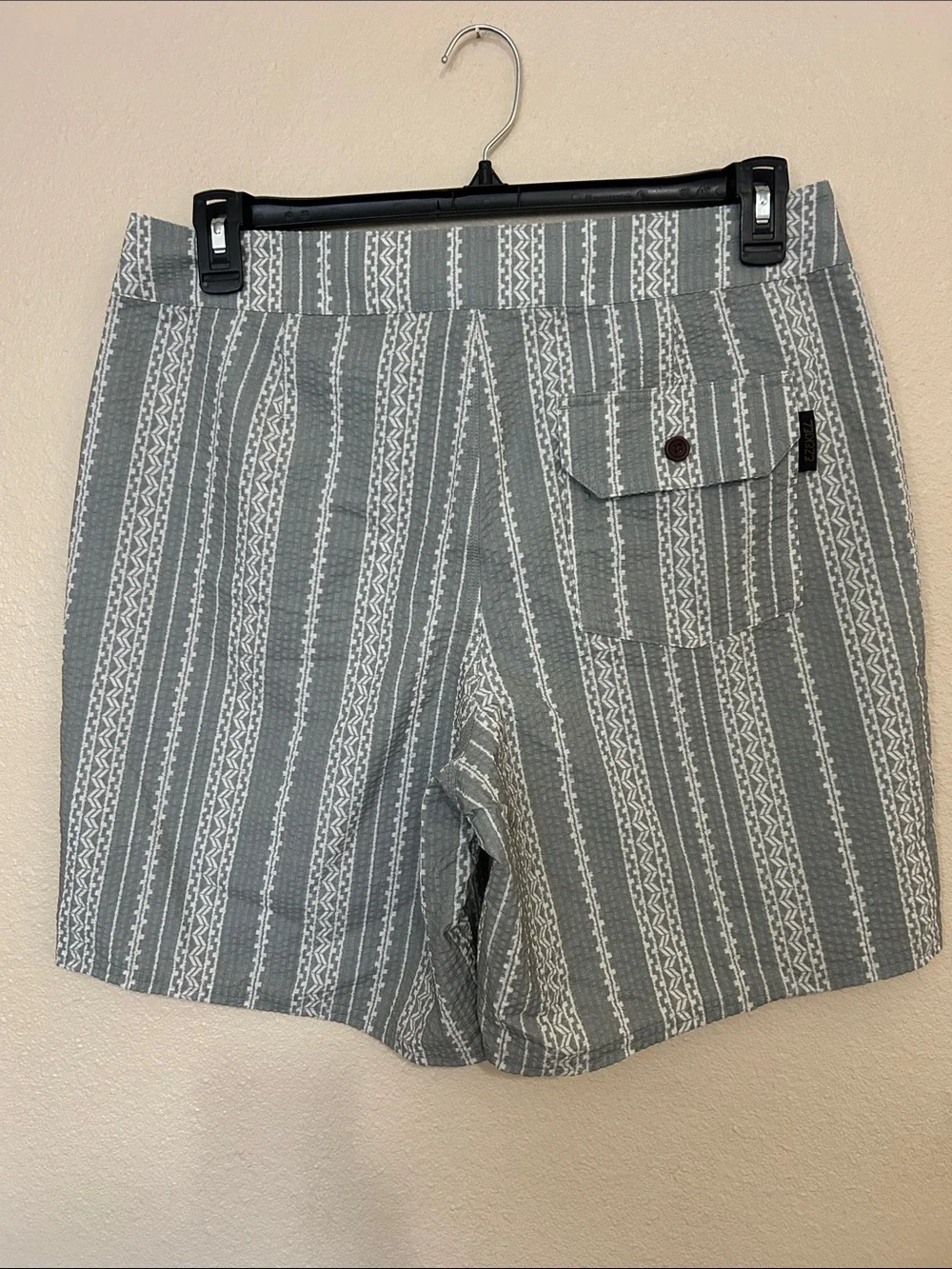 Men's Sage Green Striped Drawstring Swim Shorts